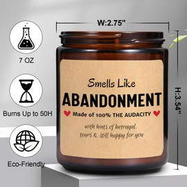 Smells Like Abandonment Candle, Moving Away Gift, Coworker Leaving Goodbye Gifts for Women,Men, Farwell Gift for Friends, Funny Retirement Present, Going Away Present for Colleague, Work Bestie
