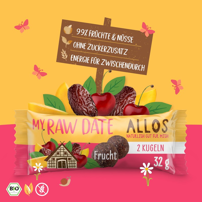 Allos My Raw Date Fruit, Bliss Balls, Energy Balls, 100%