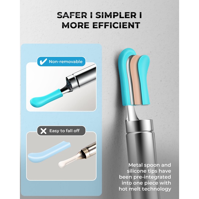 Ear Wax Removal Tool Camera, R1 Upgraded Anti-Fall Off Eartips