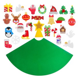Milisten 3D DIY Felt Christmas Tree Set, Felt Christmas Tree Kit for Kids with 29 Pcs Detachable Ornaments for Christmas
