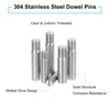 sourcing map 8Pcs M3 x 12mm Slotted Cylindrical Pin 304