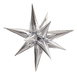 Unique Industries Jumbo Foil 12 Point Silver Star Balloons