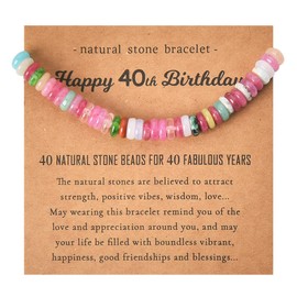 Happy 40th Birthday Gifts for Women Adjustable Bead Bracelets for Mom 40 Year Old Birthday Gifts for Sister Daughter Gift Ideas 40 Birthday Gifts for Niece Granddaughter Gifts for Best Friend