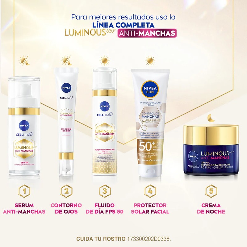 Nivea Luminous | Crema Facial de Noche | Ácido Hialurónico