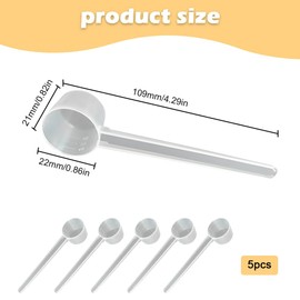 5PCS 5g Reusable Scoop Reusable Plastic MeasuringSpoons Safe Plastic Measuring Spoon for Protein, Coffee, and Powdered Ingredients， for Kitchen and Outdoor Use