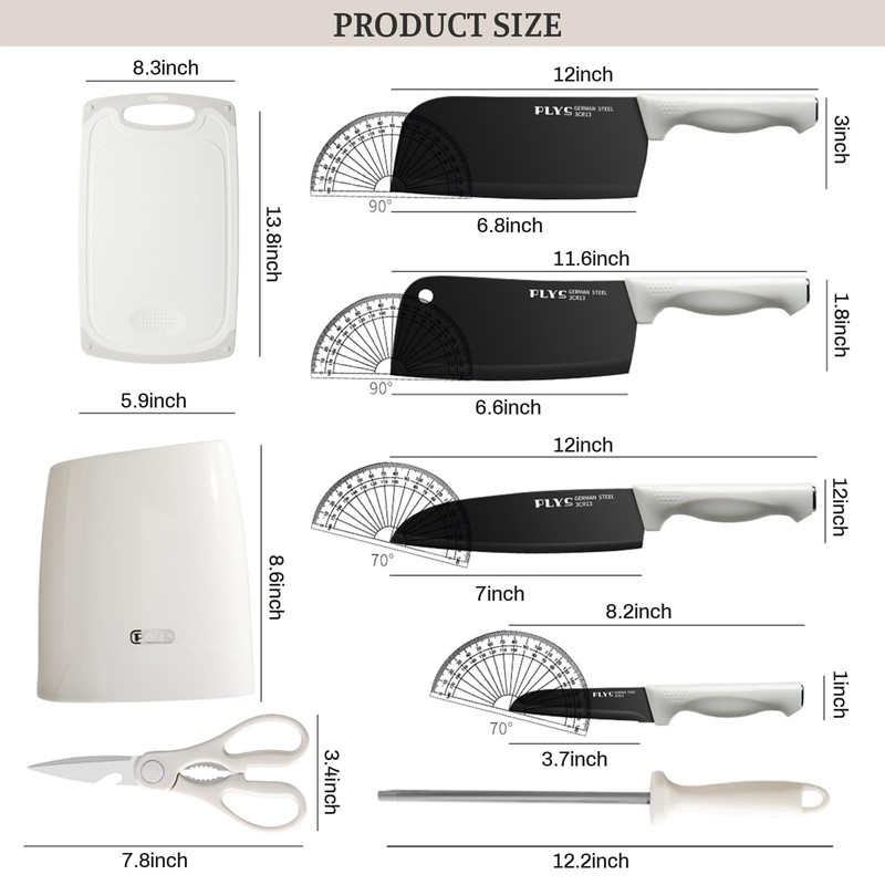 Knife Set, 8 Pieces Knife Block Set for Kitchen, Stainless