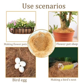 Long Coconut Husk Fiber Mulch Silk for Orchids Clean Coconut Shell Moss Covering 0.22 Pounds