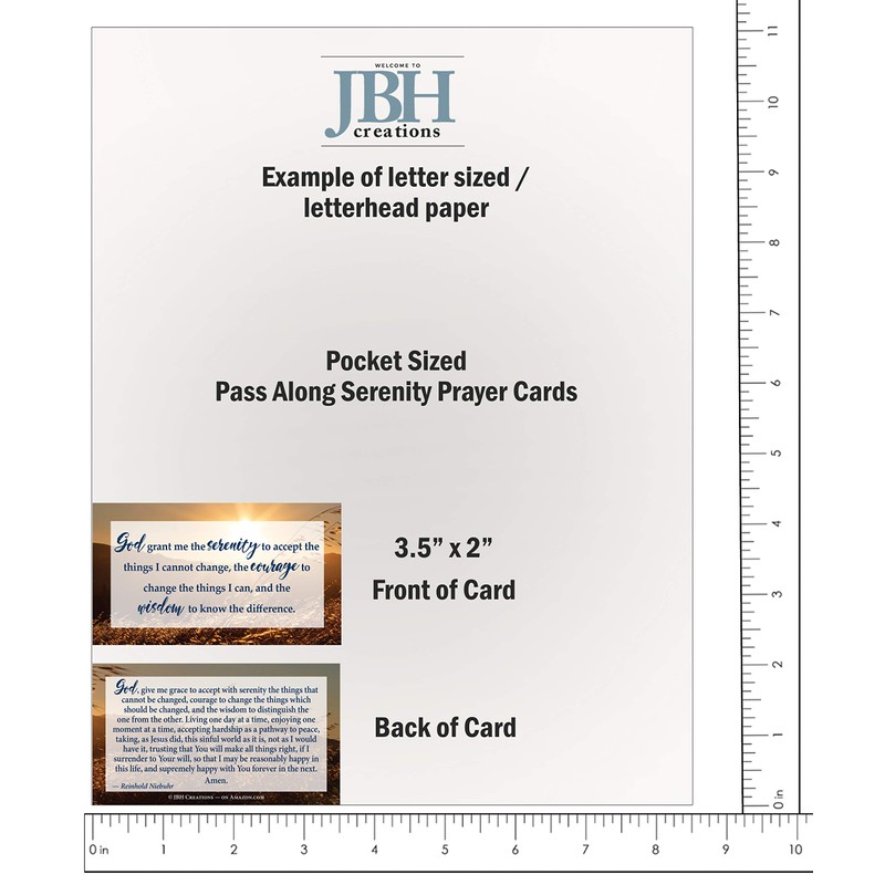 JBH Creations Serenity Prayer Cards - Pack of 48: 24