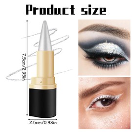 MisFun Pack of 2 Matte Quick-Drying Eyeliner Waterproof, Waterproof Gel Eyeliner Pen, Silver, Waterproof Pens, Long Lasting, Gel Eyeliner, Lasting Eyeliner Pen, Quick Drying (Silver)
