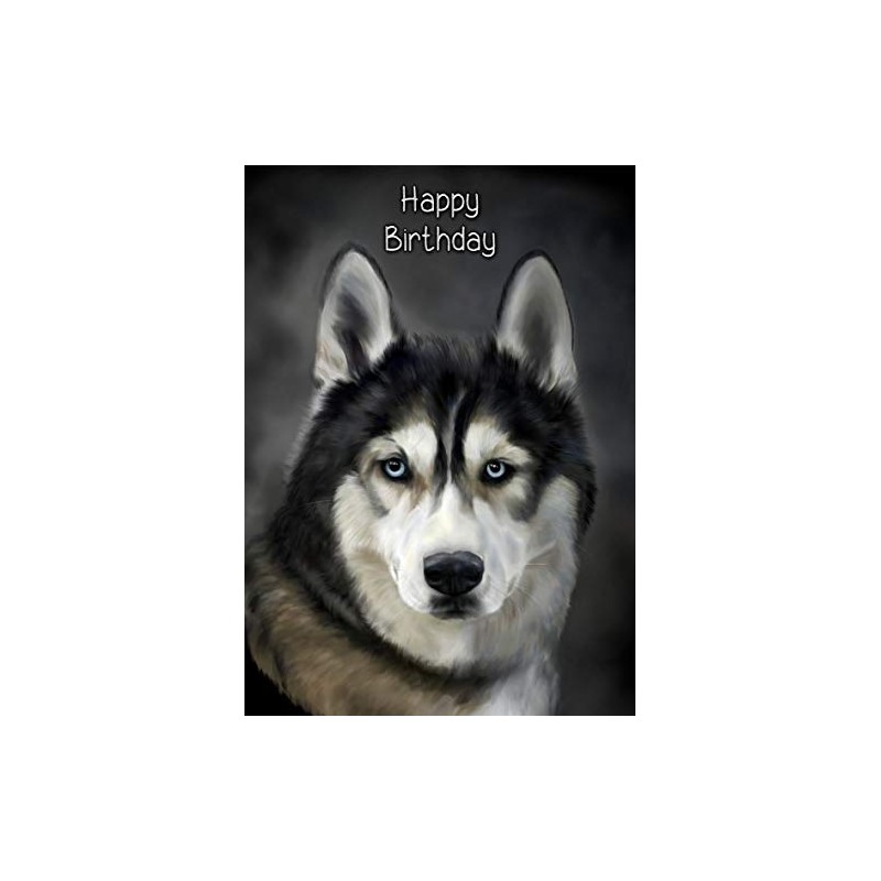 Husky Dog Birthday Card
