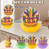 MuMyer Mardi Gras Car Ducks, 3 Pack Mini Rubber Ducks