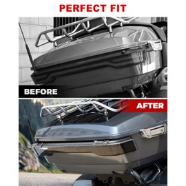 VEISUTOR King Tour-Pak Tail Lamp Trim Bar for Ultra Limited 14-later, Carbon Fiber Texture Split Tour-Pak Rear Tail Light Trim for Harley Tri Electra Road Glide CVO Ultra 2014-later Accessories