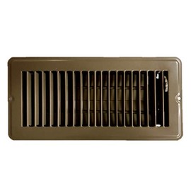 RV and Home Brown Stamped Steel Floor Diffuser/Register with Damper 10" X 4" (Duct Opening Size) Outside Dimension 11.5"x 5.5"