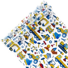 HYANG Transportation TPU Fabric Clear Jelly Vinyl Roll: 30cm x 135cm TPU Fabric For Making Handbags, Earrings, DIY Projects (Excavator)