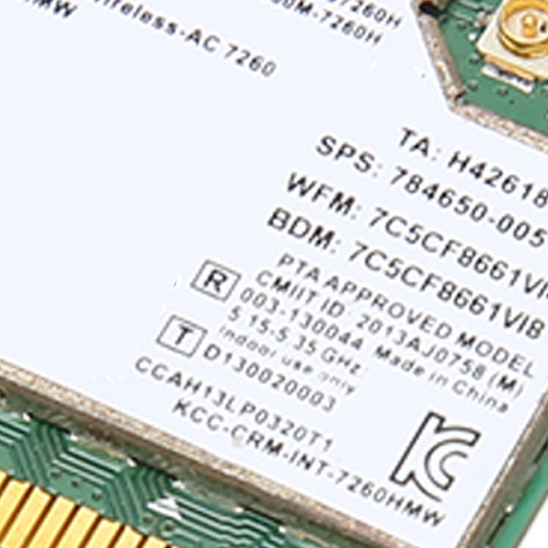 7260HMW Network Card 300Mbps 2.4GHz 867Mbps 5GHz BT4.0 Stable Safe