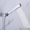 D-Soundwell Shower Head,White/Black,ABS Material,Bathroom 3 Function Square Shower Head with