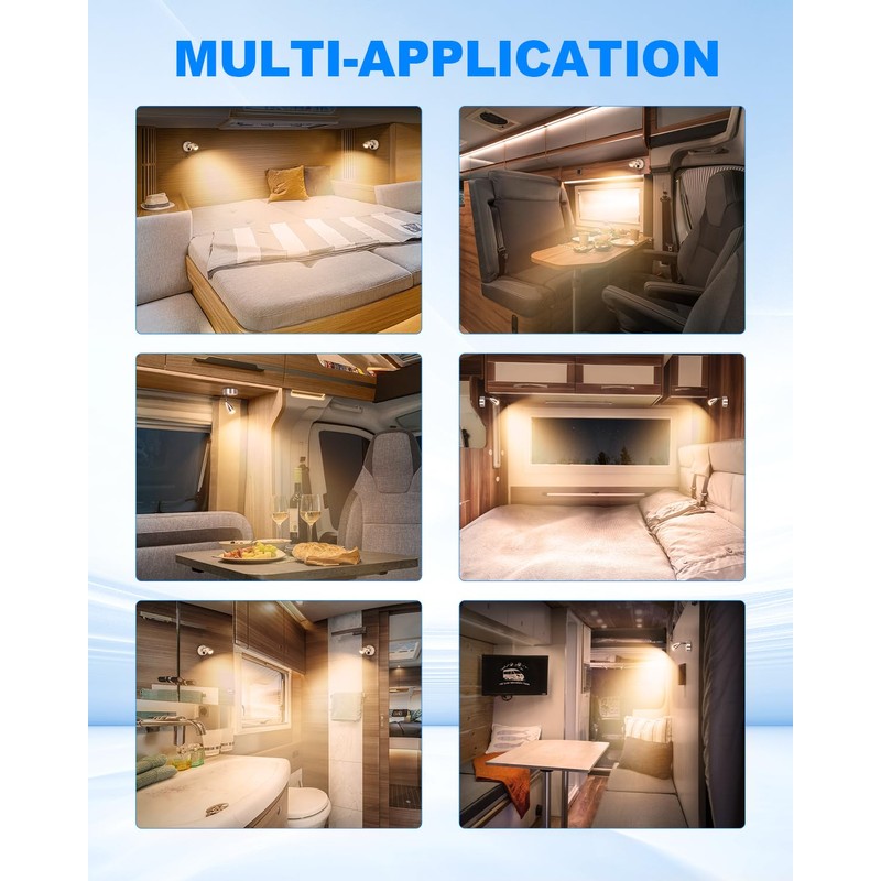 SUPAREE 12v LED Spot Reading Light Adjustable Switch Warm Light