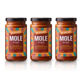 Ya Oaxaca - Mole Sauce - Rojo - Bold Spice Flavor - Blend of Smoked & Dried Chiles, Spices, House Made Chocolate. Vegan, Non-GMO, Gluten Free. Great on Enchiladas, Tacos, Nachos, Tortillas. 12oz (3pk)