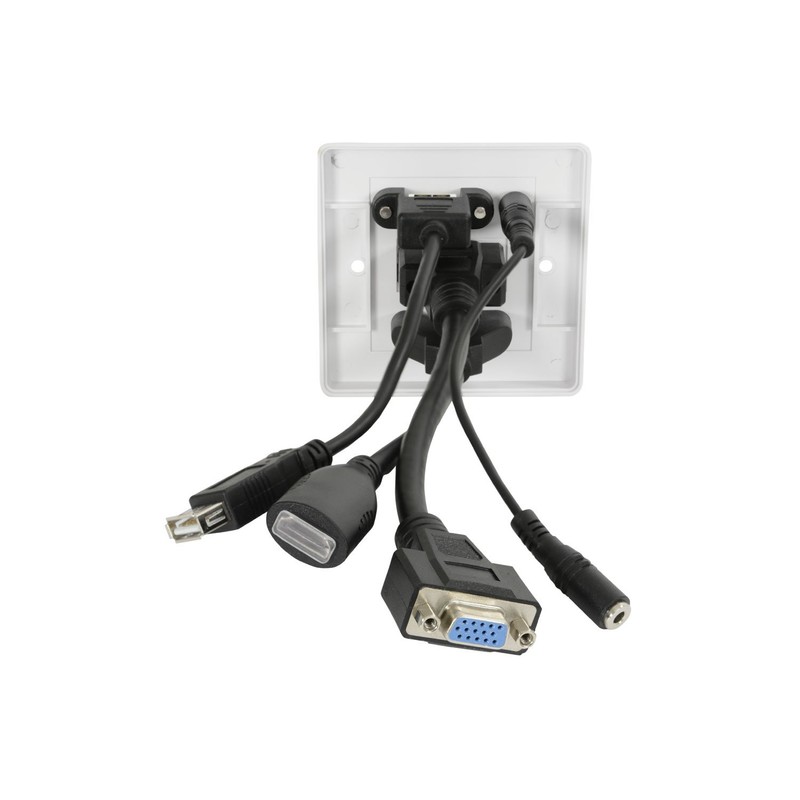 HDMI+VGA+3.5mm+USB Wallplate
