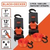BLACK+DECKER BDX1021 8-Piece Ratchet Strap and Soft Loop Kit with