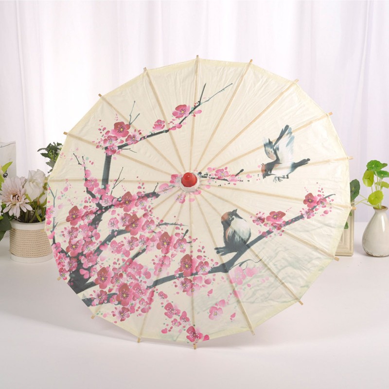 Chinese Oiled Paper Umbrella Handmade Paper Umbrella with Wood Handle