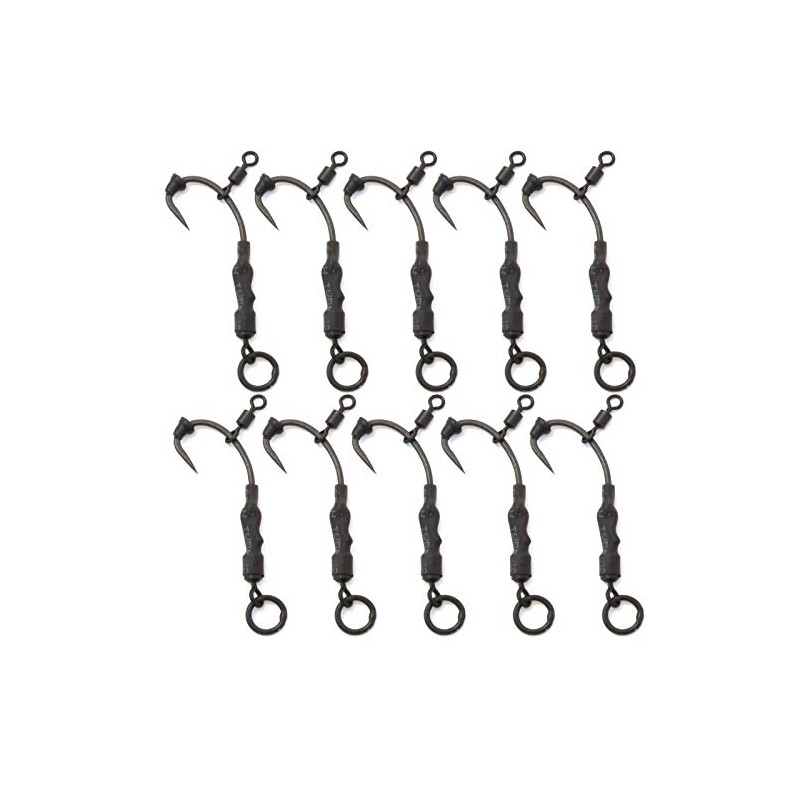 Pack of 10 Phoxinus Ronnie Rigs All black with Teflon