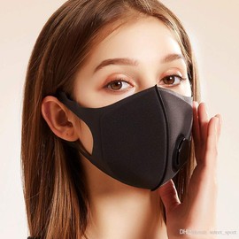 Unisex Breathing Valve Reusable Face Mask Protection Washable Face Skin Mouth Nose Shield Breathable Anti Smoke Pollution Bicycle Motorcycle Sports (Black)