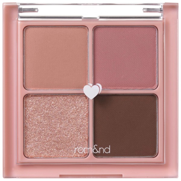 rom&nd Better than Eyes 4 Color Mini Palette, 02 Dry Rose, Eye Shadow Palette, Daily Natural Shades, Long Lasting, Blendable, Rich Colors, Velvety Texture, Matte & Shimmer, High Pigmented