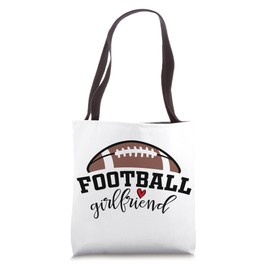Football Girlfriend Biggest Fan Game Day Football Cheer Tote Bag
