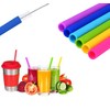 AKOAK Reusable Silicone Straws,BPA-Free Extra Long Flexible Straight Straws for