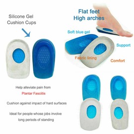 ebuyerfix Heel Support Pads Orthotic Cushion Gel Cup for Sensitive Heels, Heel Spurs, Plantar Fasciitis, or Ankle Pain