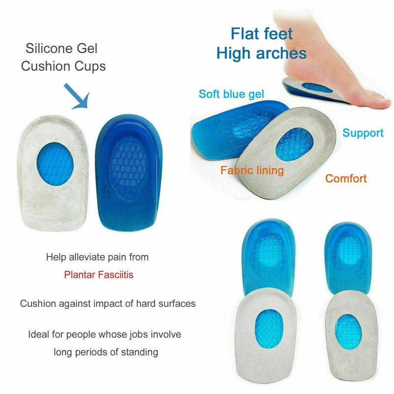 ebuyerfix Heel Support Pads Orthotic Cushion Gel Cup for Sensitive
