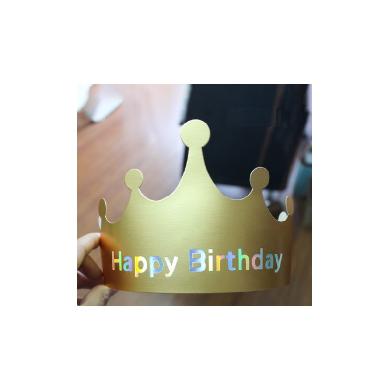 5 Quality Birthday Party Hat Shiny Gold Adjustable Birthday Hat