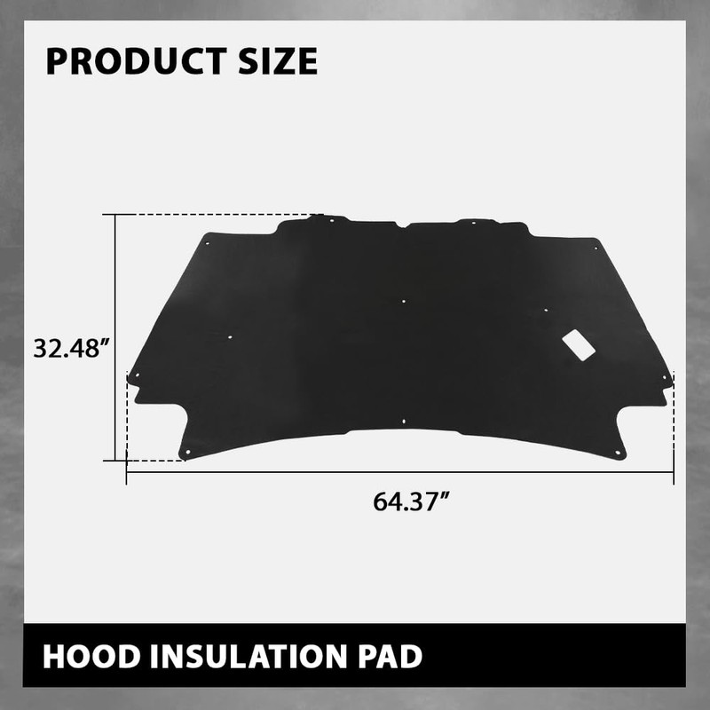 G-PLUS Hood Insulation Pad with Clips Compatible with 2002-2008 Dodge