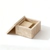 Artisanal Abode Natural Marble Storage Square Containers Cotton Swab Holder,