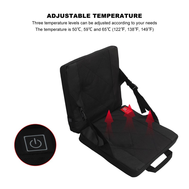 Folding Heated Cushion 3 Levels Temp Soft Breathable Portable Heating