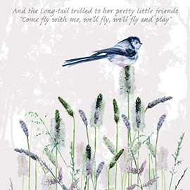 Tuppence A Bag Longtail Tit Fly & Play Bird Themed Bird Art Greeting Card Blank TAB07