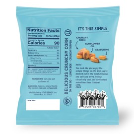 LOVE CORN Sea Salt 0.7oz x 100 Bags - Delicious Crunchy Corn - Healthy Family Snacks - Gluten Free, Kosher, NON-GMO - Alternative for Chips, Nuts, Crackers & Pretzels - Perfect for Charcuterie Boards
