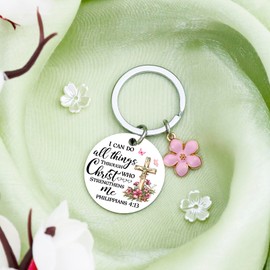 Religious Gifts for Women Christian Bible Verse Keychain Faith Gifts for Women Christian Easter Birthday Gift Religious Keychain for Sister Friends