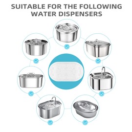 Cat Water Fountain Filter Compatible with Stainless Steel Dispenser, Efficient Filtration with Coconut Shell Activated Carbon and Fresh Water (4 Filters+4 Sponges)