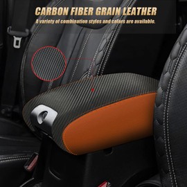 XYHGM Center Console Armrest Cover for Jeep Wrangler JK 2011 2012 2013 2014 2015 2016 2017 Accessories Leather Arm Rest Box Lid Cover Scratch Prevention Protector(Black Stitches)
