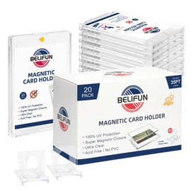 20-Pack One Touch Magnetic Card-Holders - 35PT Trading Card Holders, UV Protection Clear Acrylic Card Cases, Card Protector for Game, Baseball Sports Cards, Fit for Standard Cards Storage and Display
