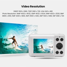 16MP Digital Camera, HD Photos and Videos, Retro Small Portable Camera with 2.4 Inch Color LCD Display Compact Small CCD Camera for Boys Girls Teens Seniors