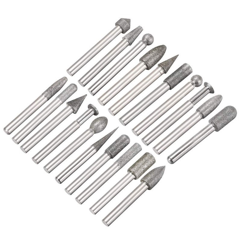 uxcell Diamond Burrs Bits Sets Grinding Drill Kits Carving Rotary