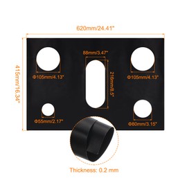 uxcell Gas Range Protectors Set, PTFE 24.41"x16.34" Non-Stick Stove Burner Cover with 2Pcs 21" Silicone Stove Gap Filler Cover with Brush Reusable for Keeps Stovetop Clean, Black