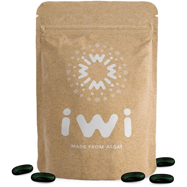 iwi Omega 3 EPA+DHA | Vegan|Made from Algae|Clinically Shown to Provide 50% More Absorption Than Fish, Krill & Other Algae Oils Supports Healthier Heart, Brain, Joints & Eyes Sustainable Refill Pack
