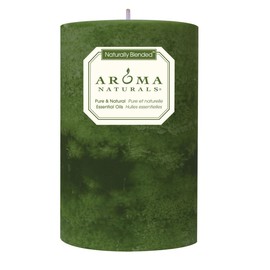 Aroma Naturals Aroma Naturals Holiday Juniper, Spruce and Basil Essential Oil Pillar Candle, Fresh Forest, 2.5 inch x 4 inch