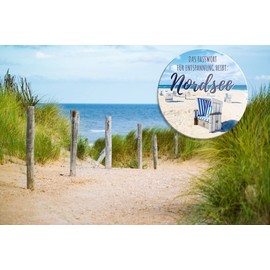 schilderkreis24 Funny Saying "Password Relaxation North Sea" Magnet Decorative North Sea Sea Fridge Magnet Humour Funny Gift Idea Birthday Christmas 8 x 8 cm