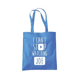 I Can't Stop Watching Joe Tote Bag - cornflower blue One Size