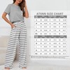 Atxnn Womens Pyjamas Cotton Pjs Set Round Neck Loungewear Striped